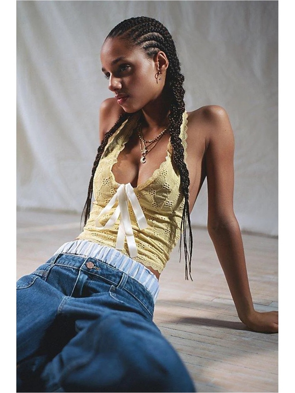 Women's Yellow Kimchi Blue Farrah Scooped Halter Top